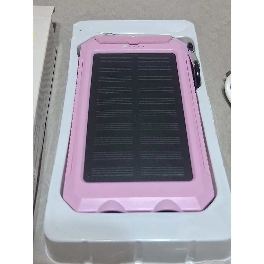 Safe Speed Outdoor Protection Solar Power Bank - OPEN BOX 10,000mah PINK